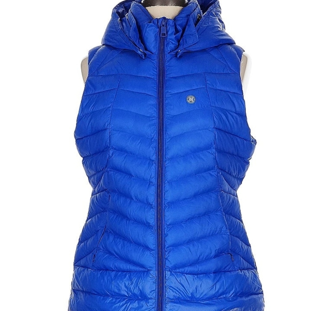 G/Fore Womens Hooded Puffer Vest in Lapis Blue - Large